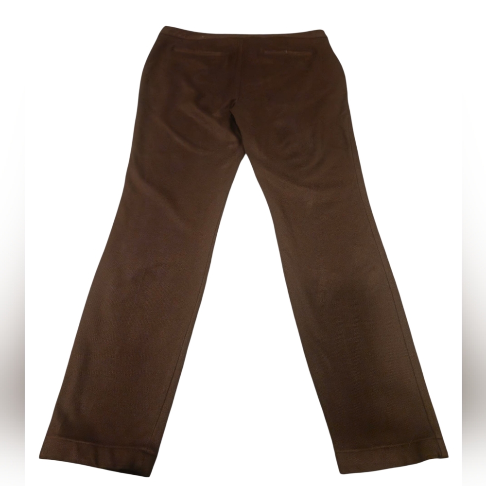 Talbots Dark Brown Textured Pants Skinny Ankle Size 12 Good Condition - Picture 2 of 7